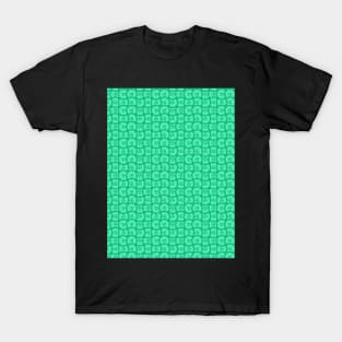 Retro Inspired D20 Circles Seamless Pattern - Aqua Green T-Shirt